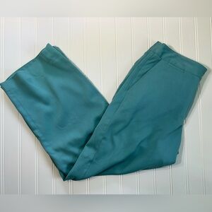 Tommy Bahama 100% silk pants capri turquoise green blue dressy size 6